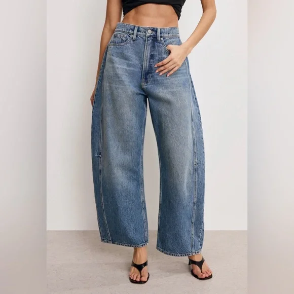 Good American Good Extreme Barrel Jeans, Sz 6 NWT - Picture 6 of 9